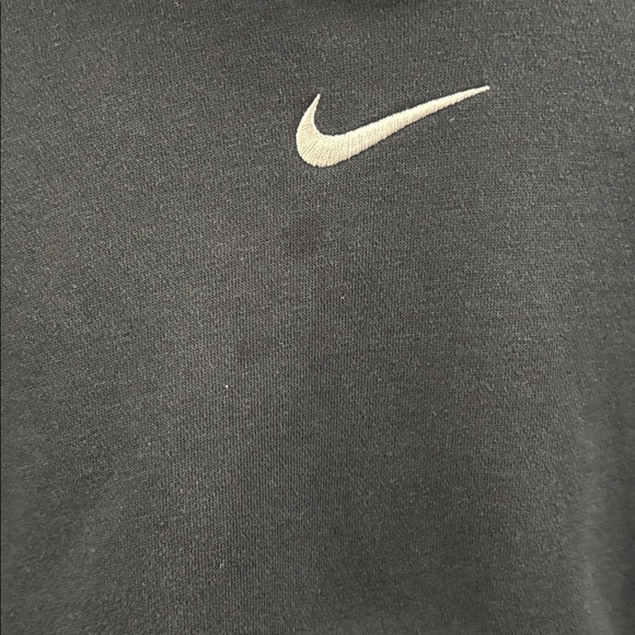 Nike Women’s Cropped Hoodie Size Medium Black Center Swoosh - Picture 3 of 9